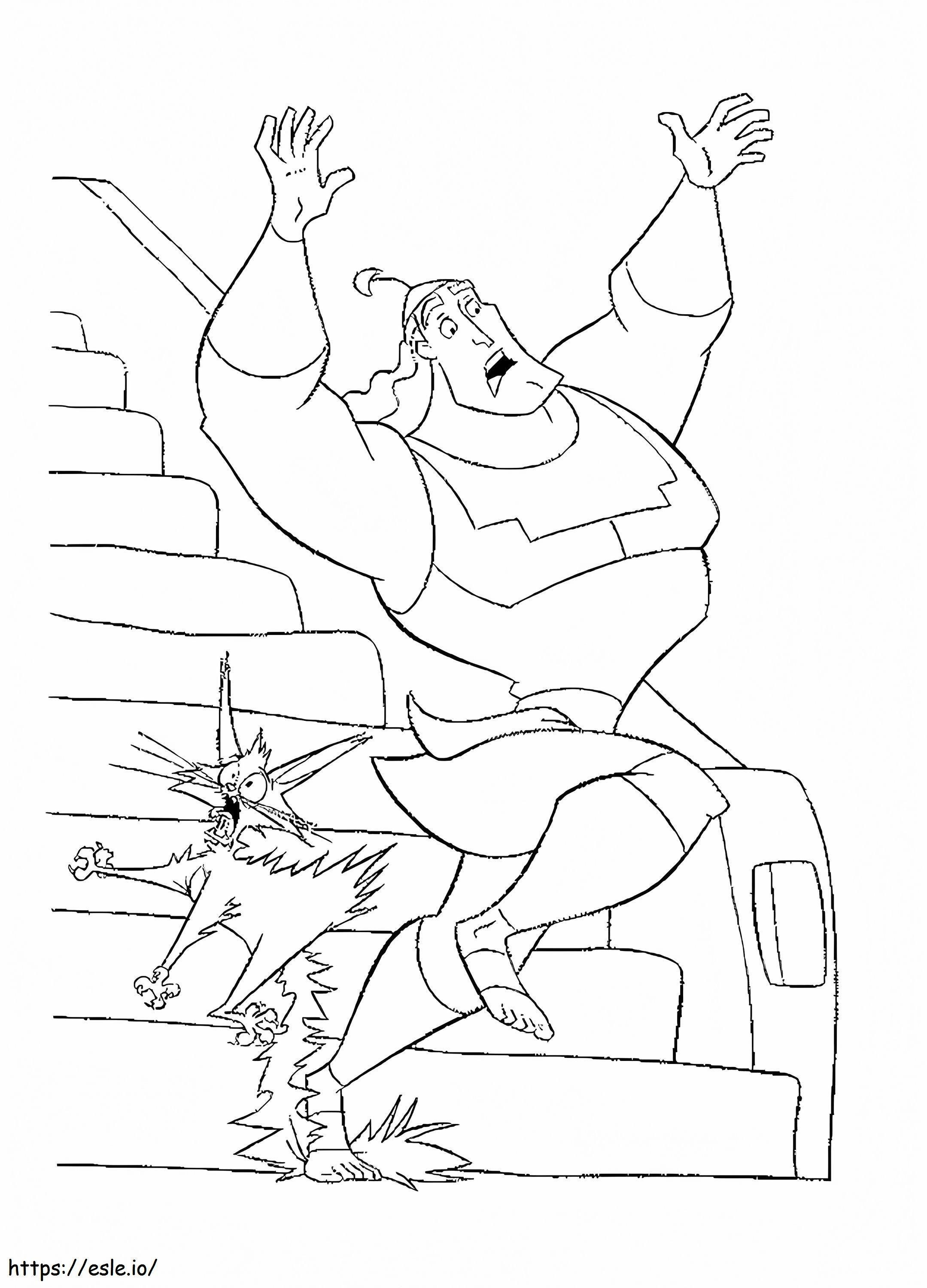 Kronk And A Cat coloring page