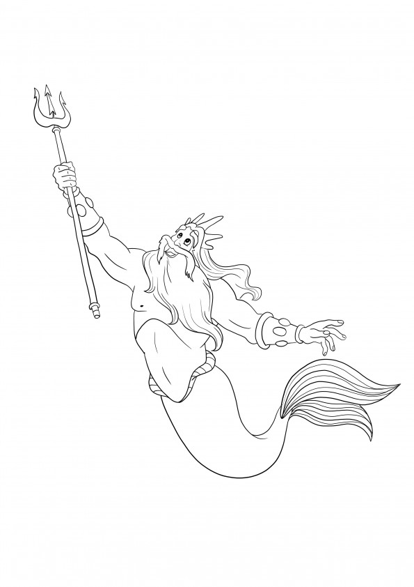 King Triton to download and color for free