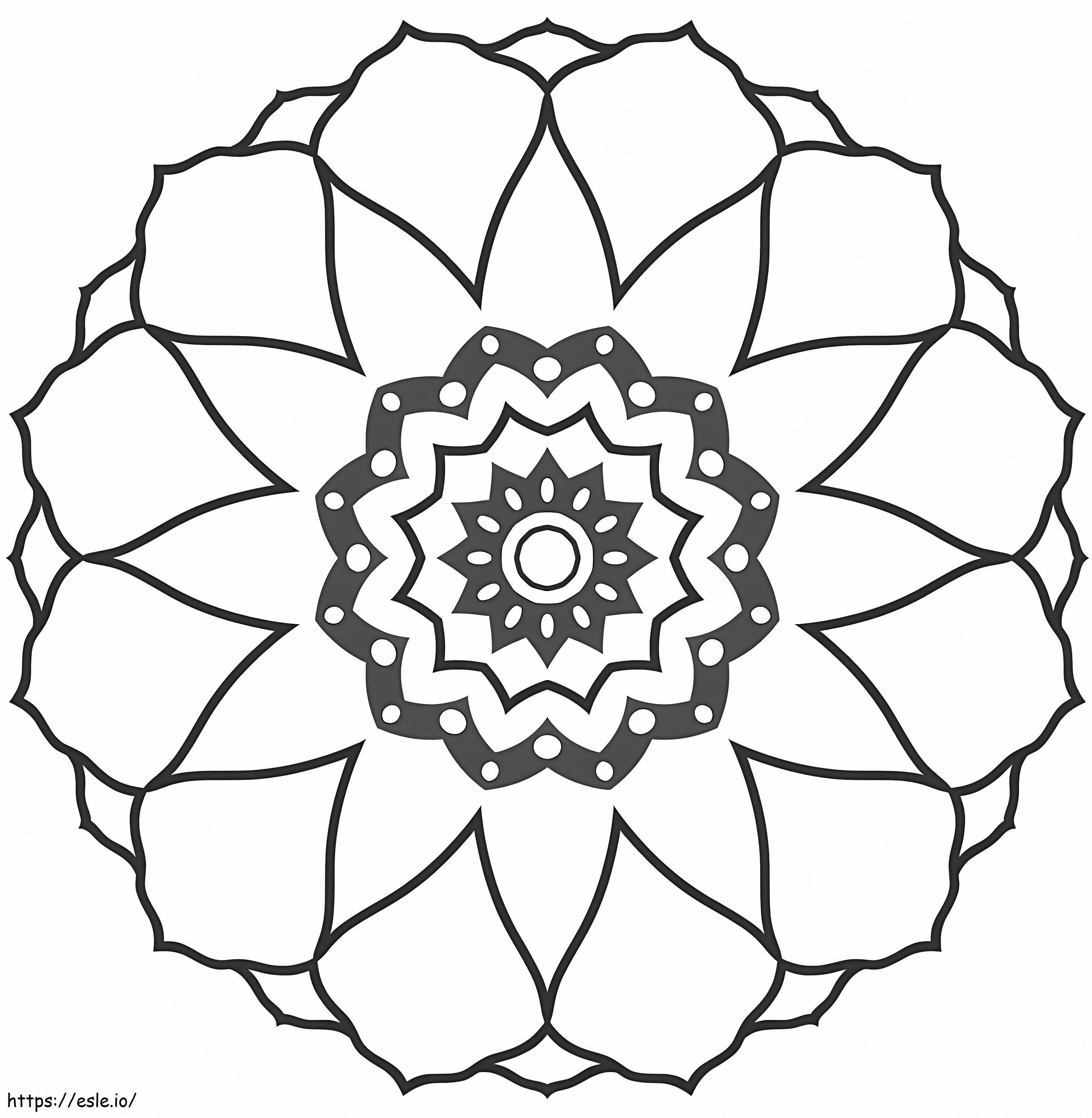 Yazdırılabilir Çiçek Mandala boyama
