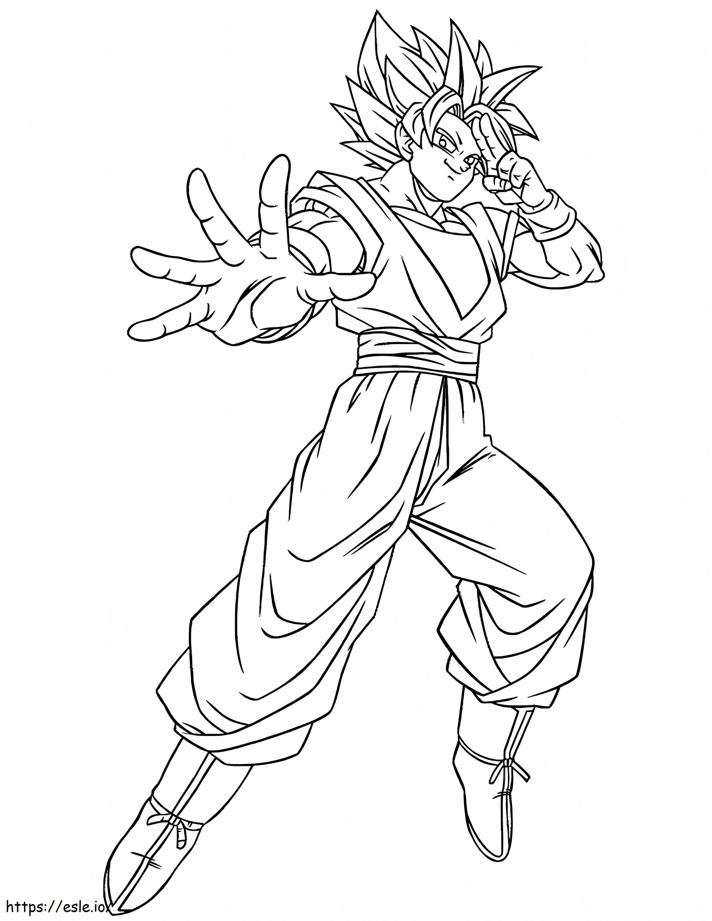 Coloriage Goku souriant Ssj2 à imprimer dessin