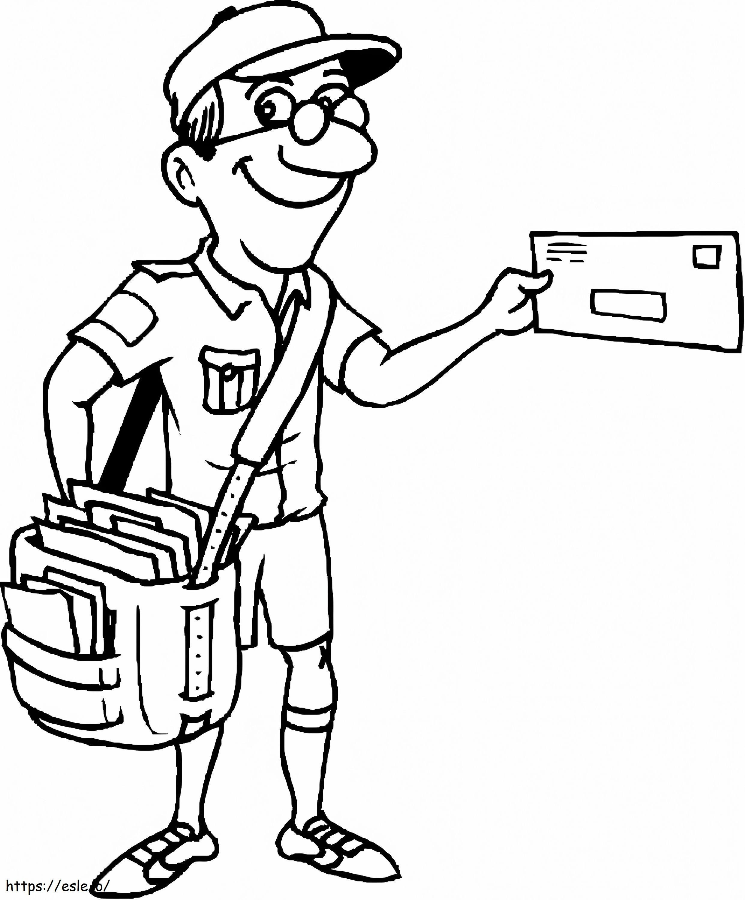 Smiling Postman coloring page