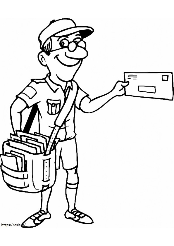 Smiling Postman coloring page