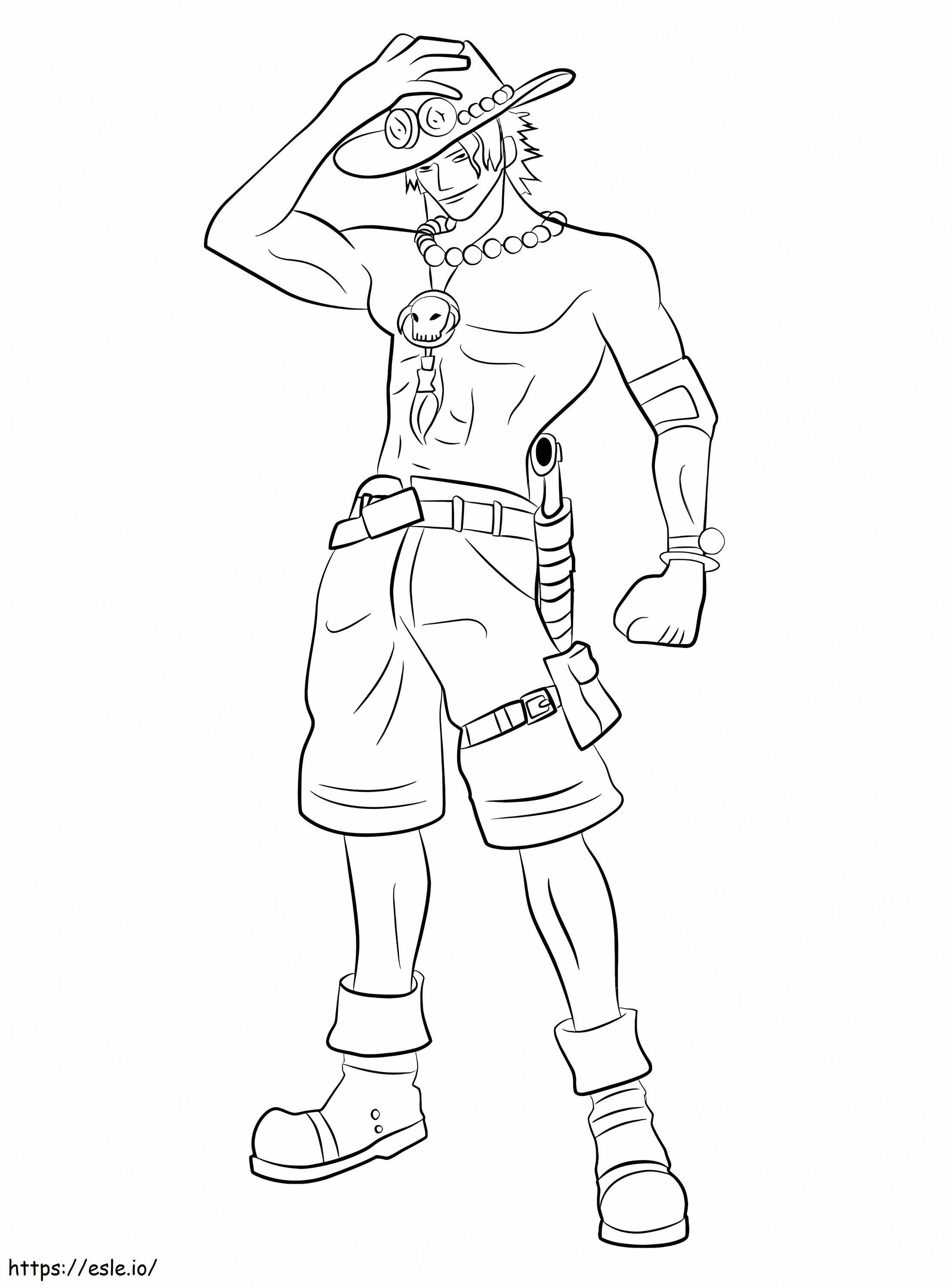 Ace One Piece coloring page
