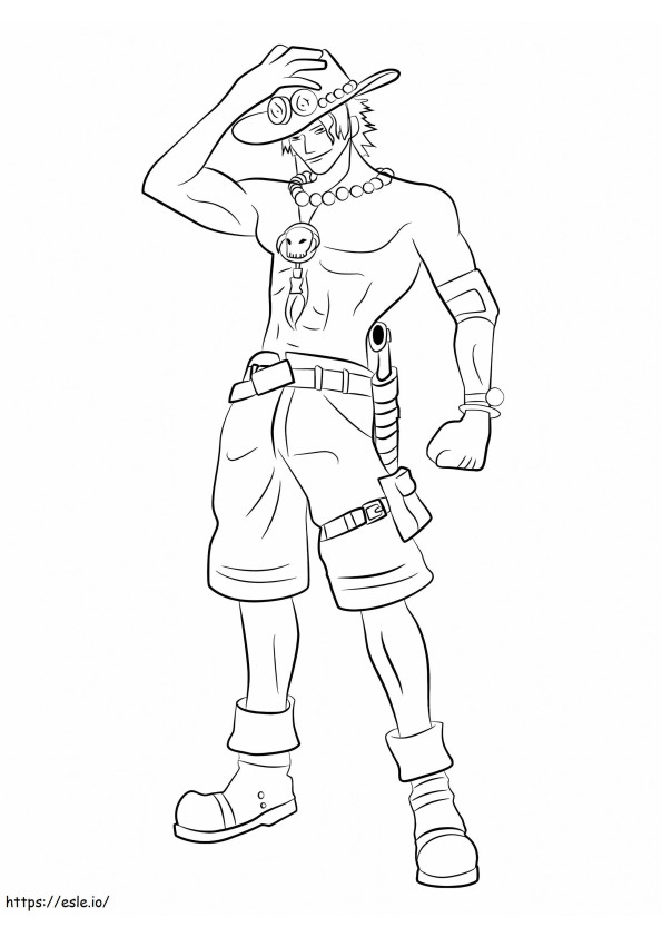 Ace One Piece coloring page