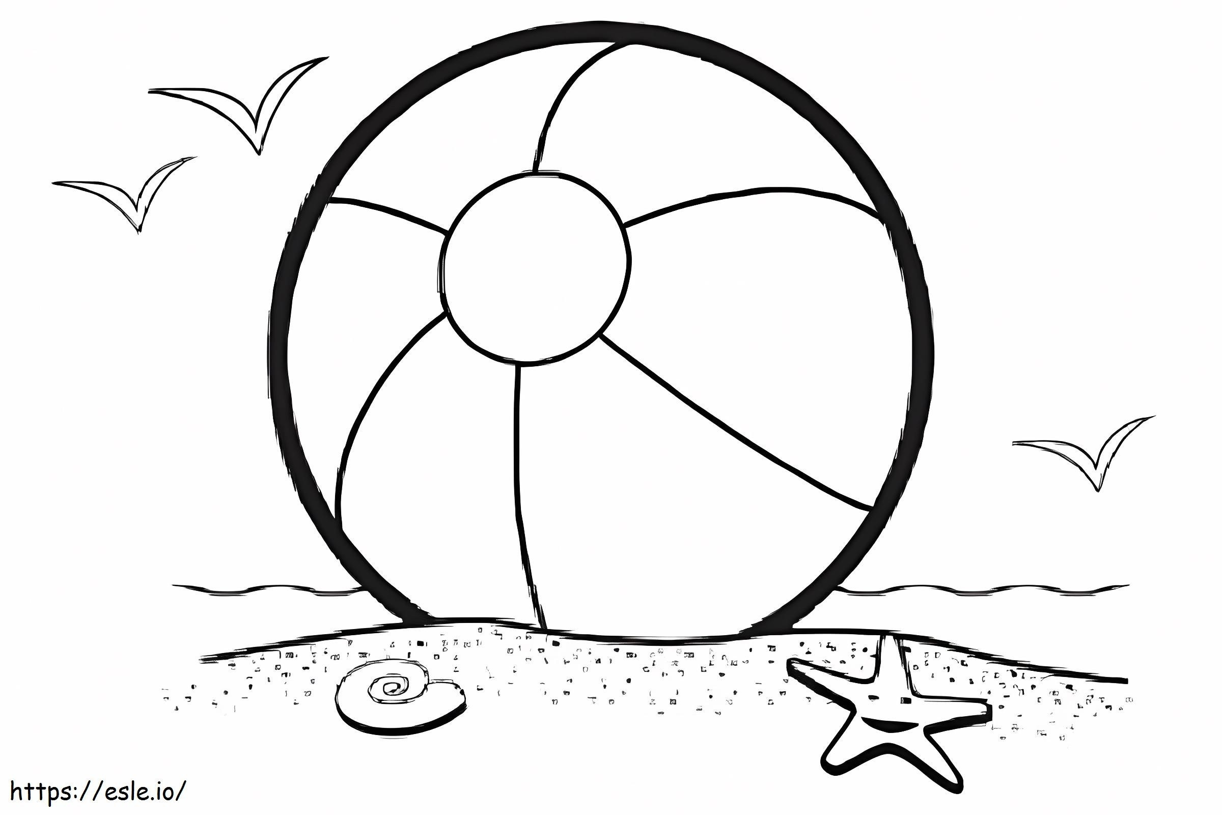 Coloriage Ballon de plage gratuit à imprimer dessin