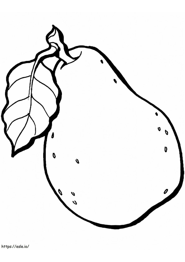 Yksinkertainen päärynä värityskuva
