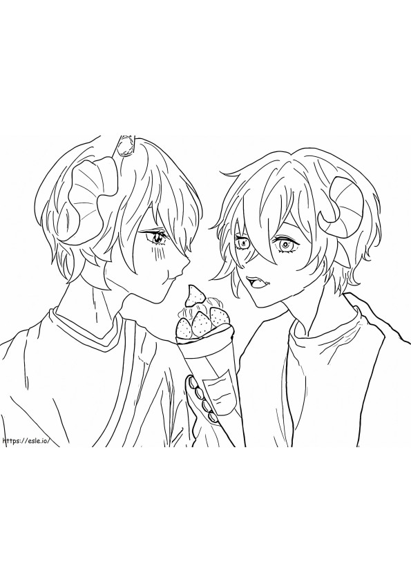 Cute Anime Boys coloring page