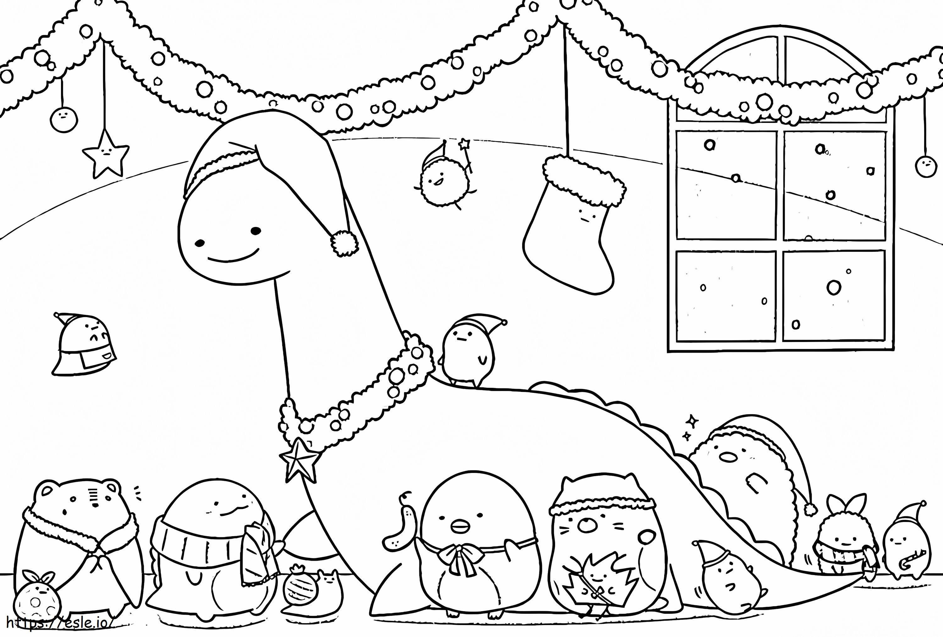 Christmas Sumikko Gurashi coloring page