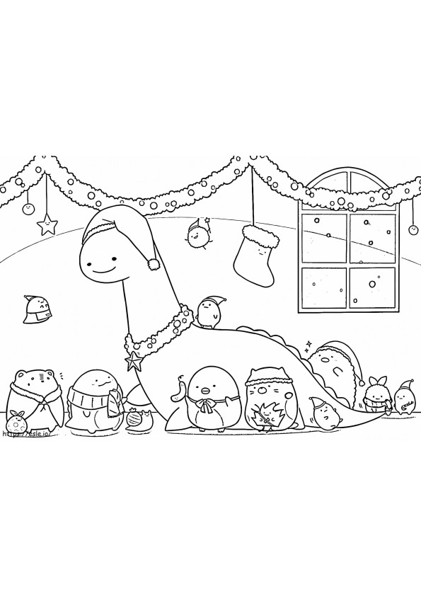 Christmas Sumikko Gurashi coloring page
