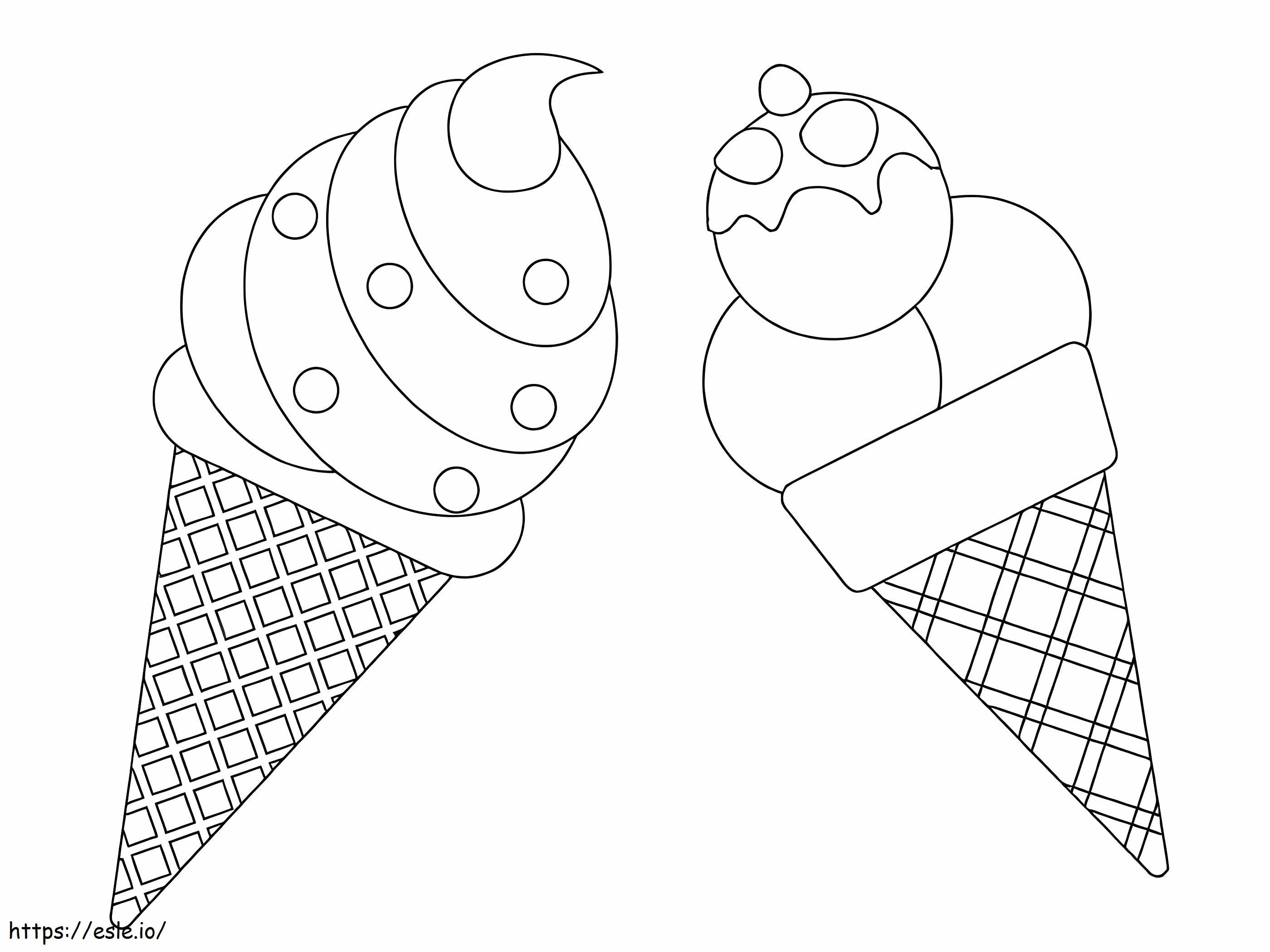 Dois sorvetes para colorir