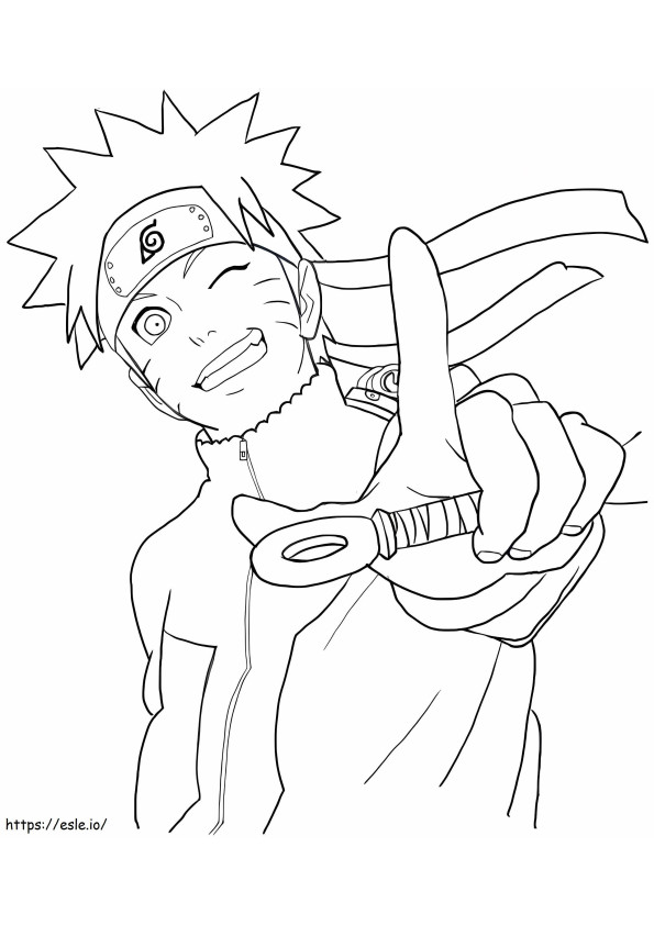 1561019308 Happy Naruto A4 coloring page