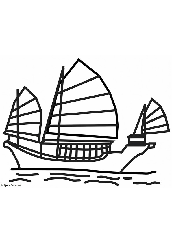 Chinese Junk coloring page