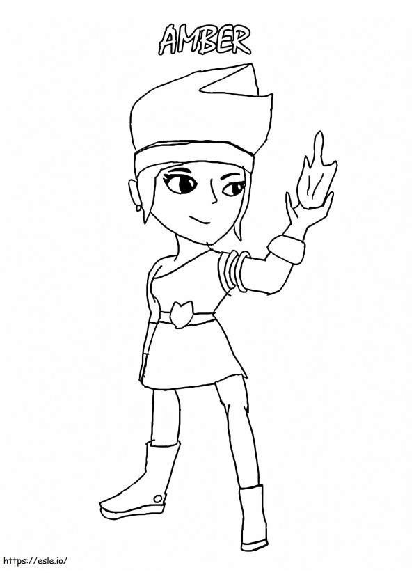 Lovely Amber Brawl Stars coloring page