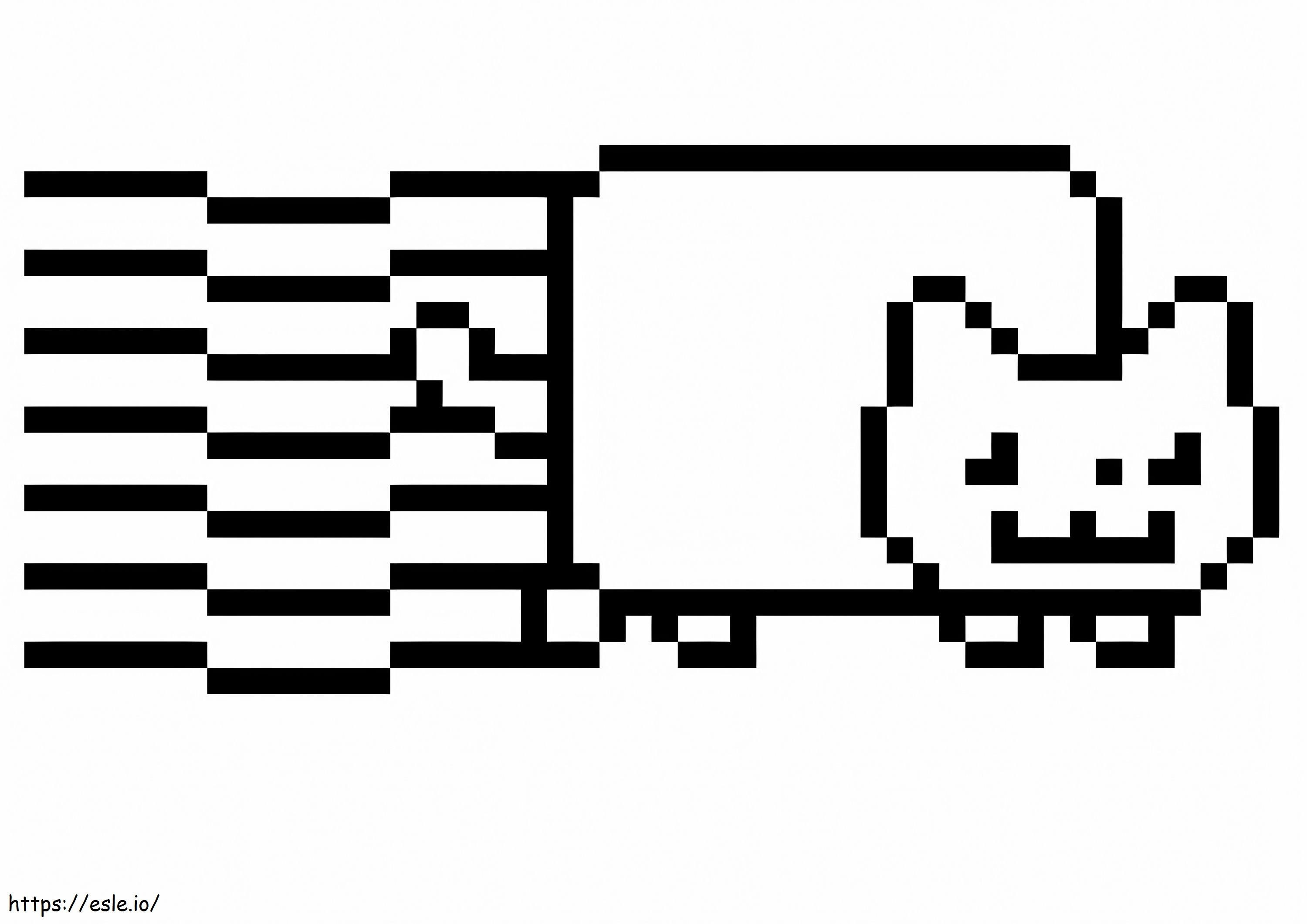 Pixel Nyan Cat värityskuva