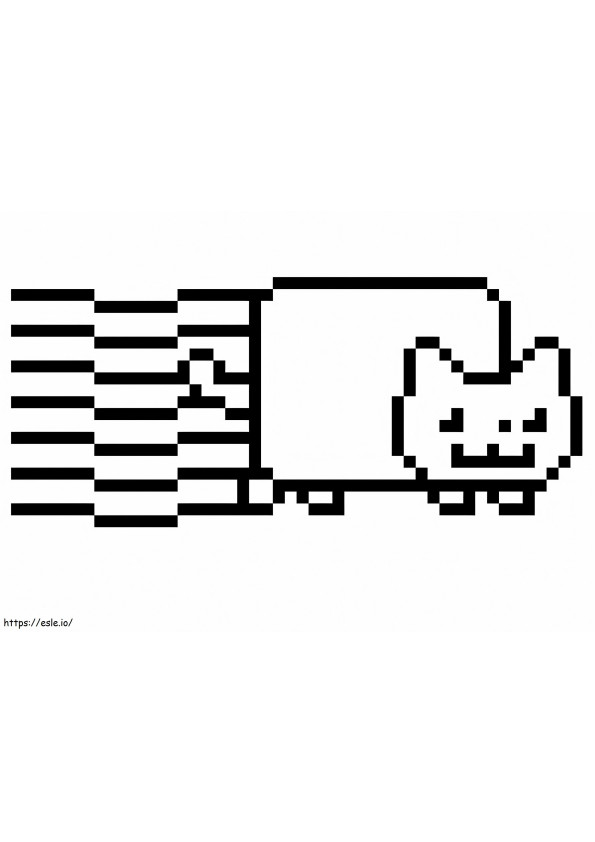 Kucing Nyan Piksel Gambar Mewarnai