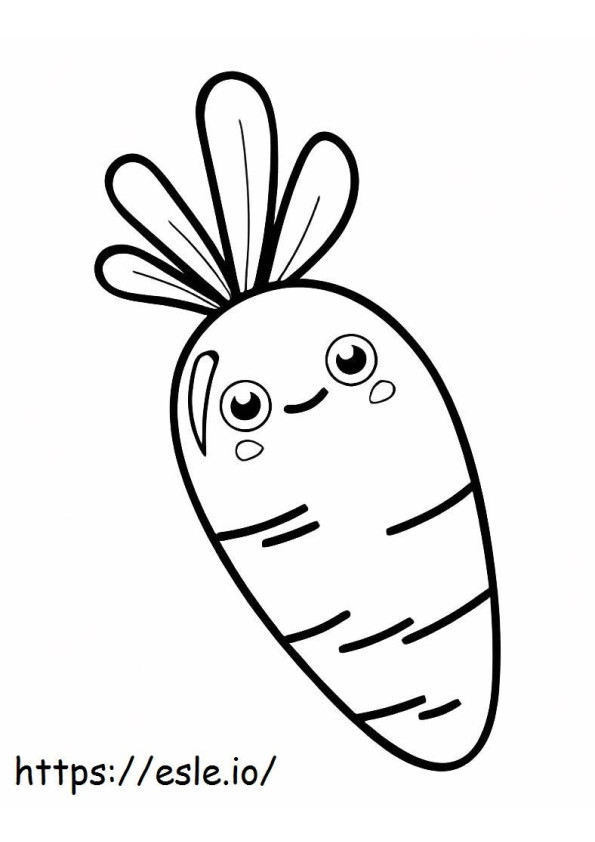 Cute Smiling Carrot coloring page