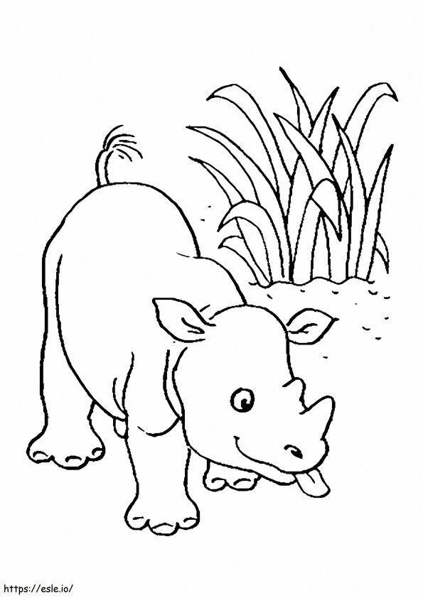 Adorable Rhino coloring page