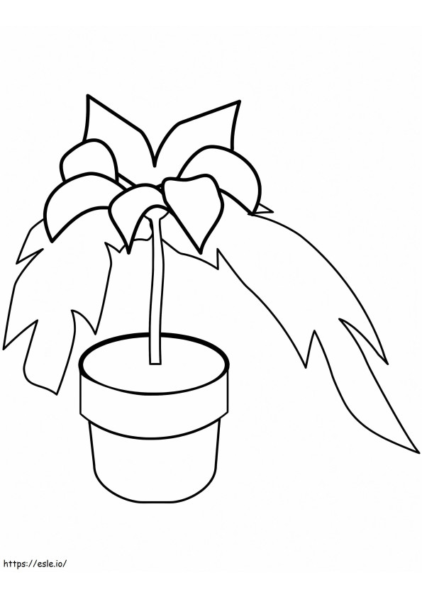 Printable Poinsettia In A Pot coloring page