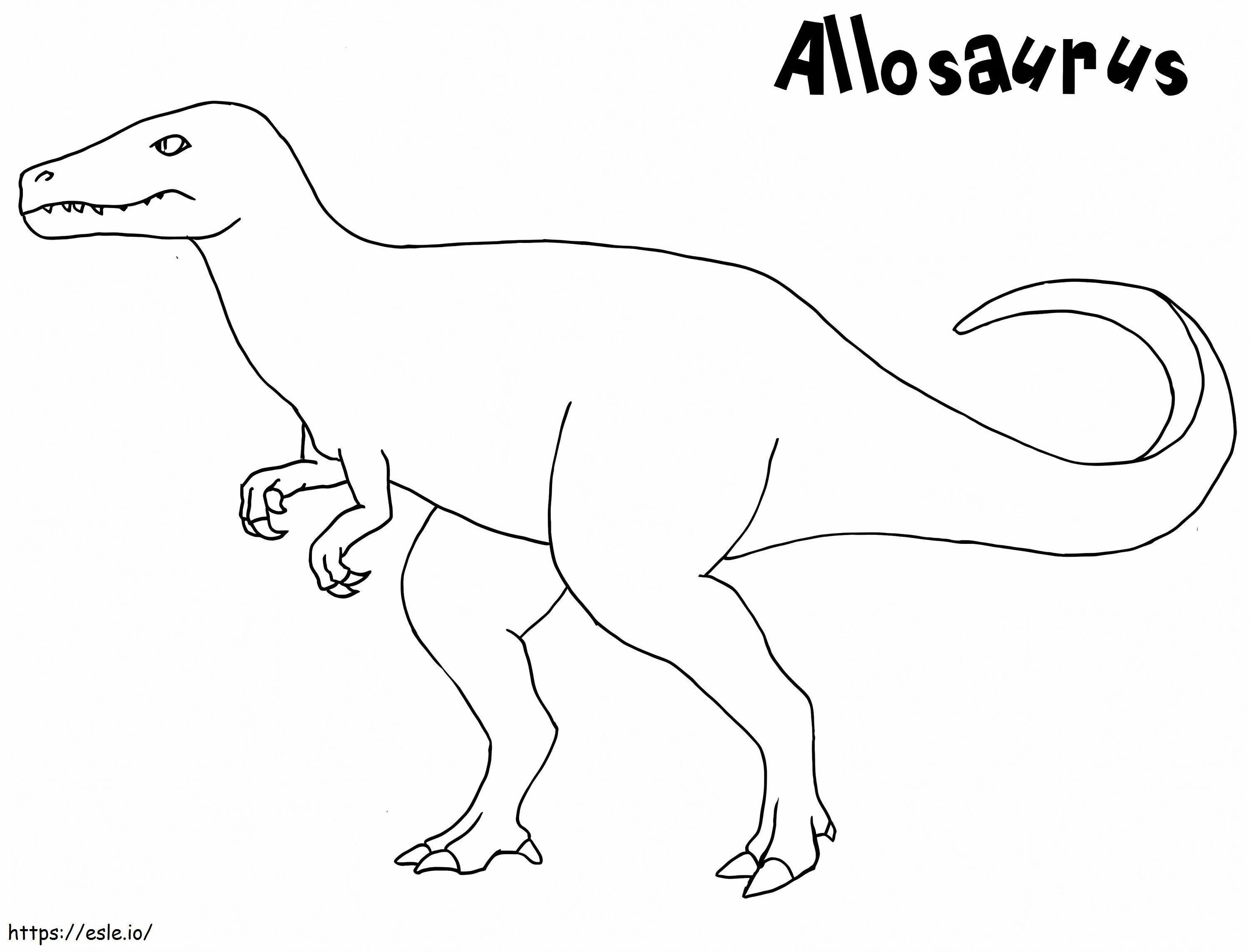 Alosaurio simple para colorear