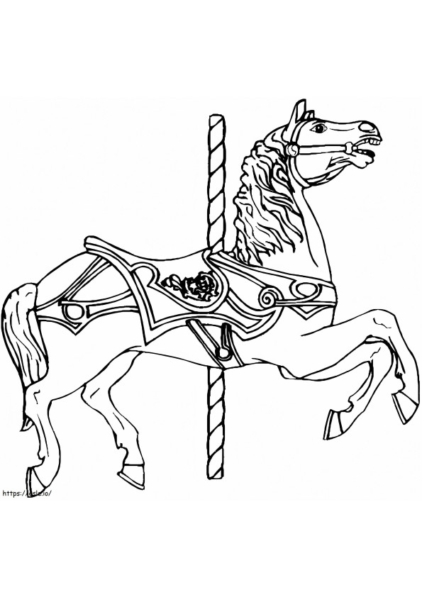 メリーゴーランドの馬に色を付ける ぬりえ - 塗り絵