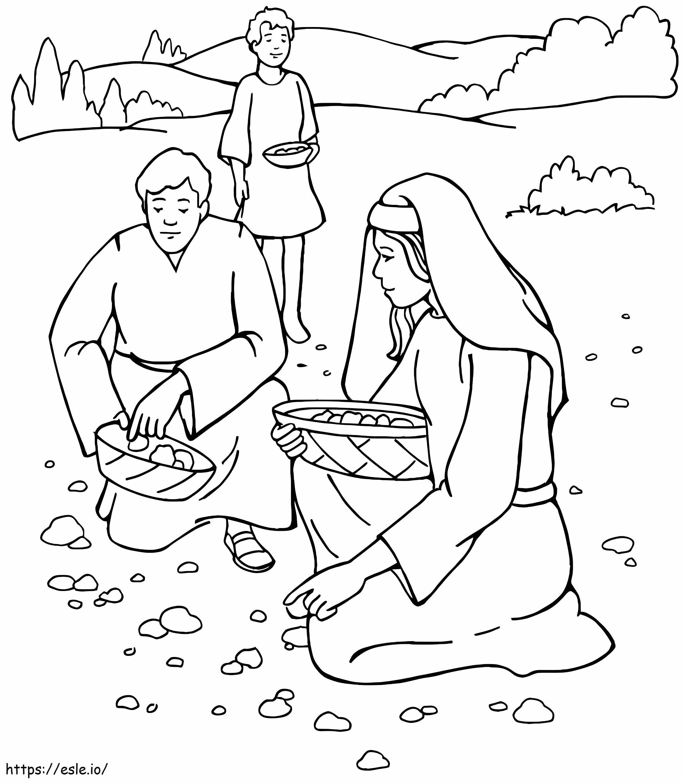 Manna And Quail coloring page