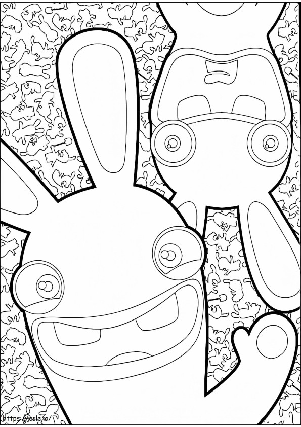Coloriage Les lapins crétins drôles à imprimer dessin