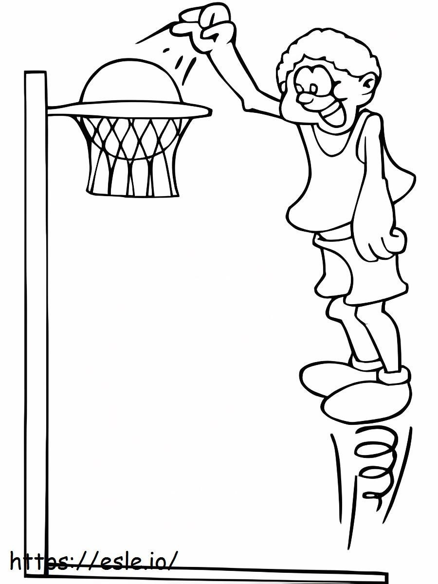 Basketbal Dunk kleurplaat kleurplaat