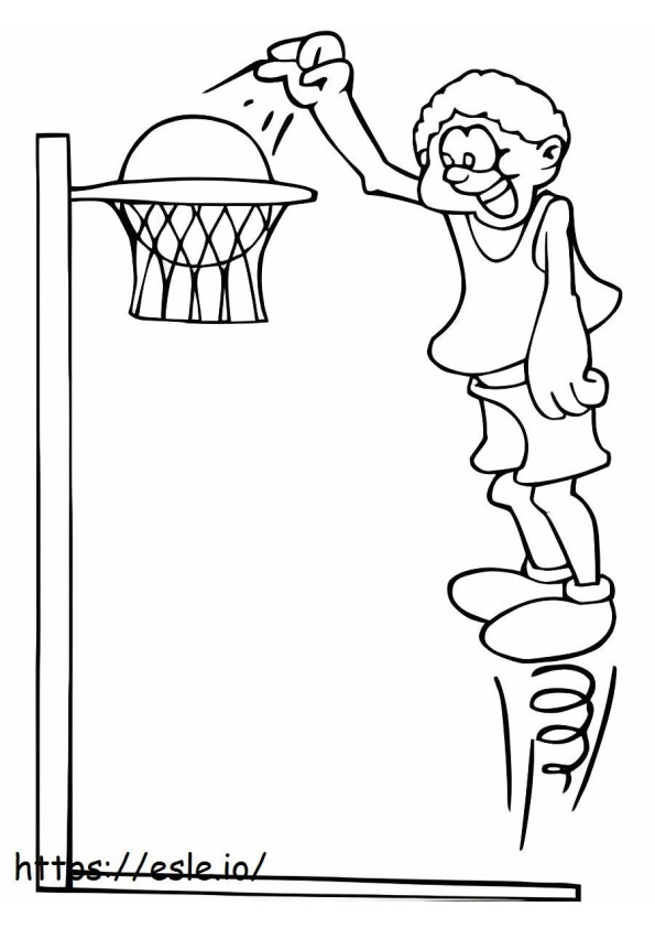 Coloriage Dunk de basket-ball à imprimer dessin