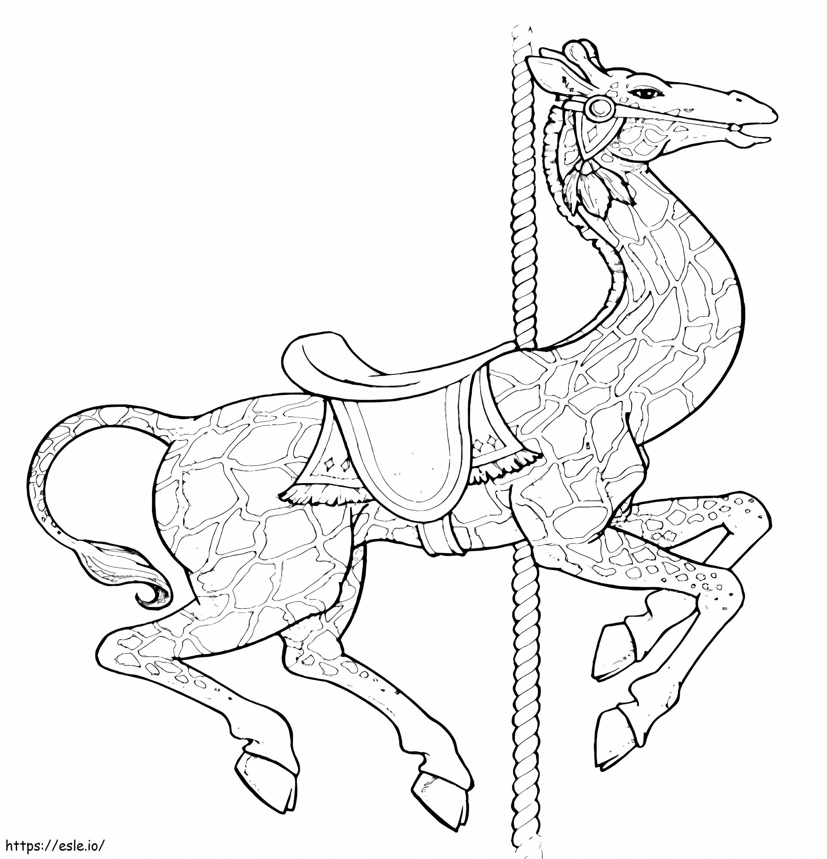 Coloriage Girafe du carrousel à imprimer dessin