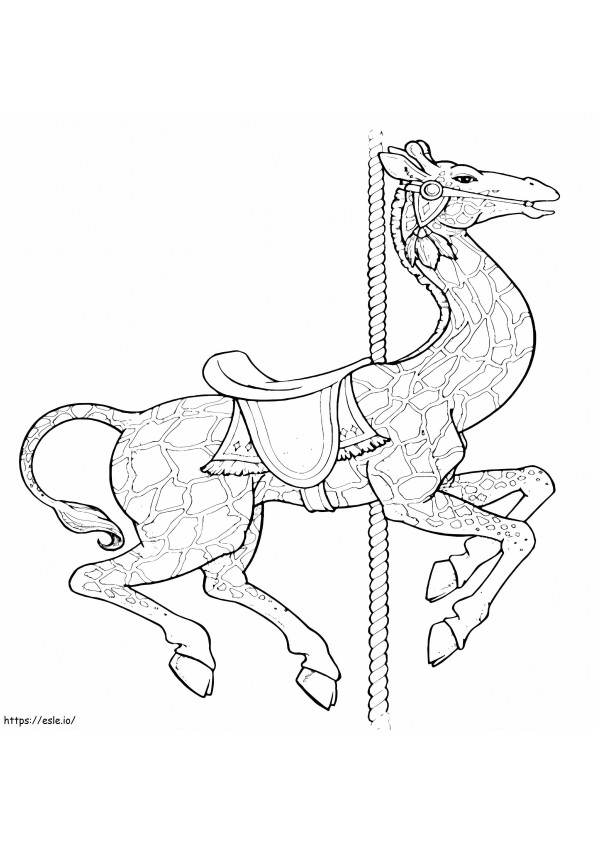Coloriage Girafe du carrousel à imprimer dessin