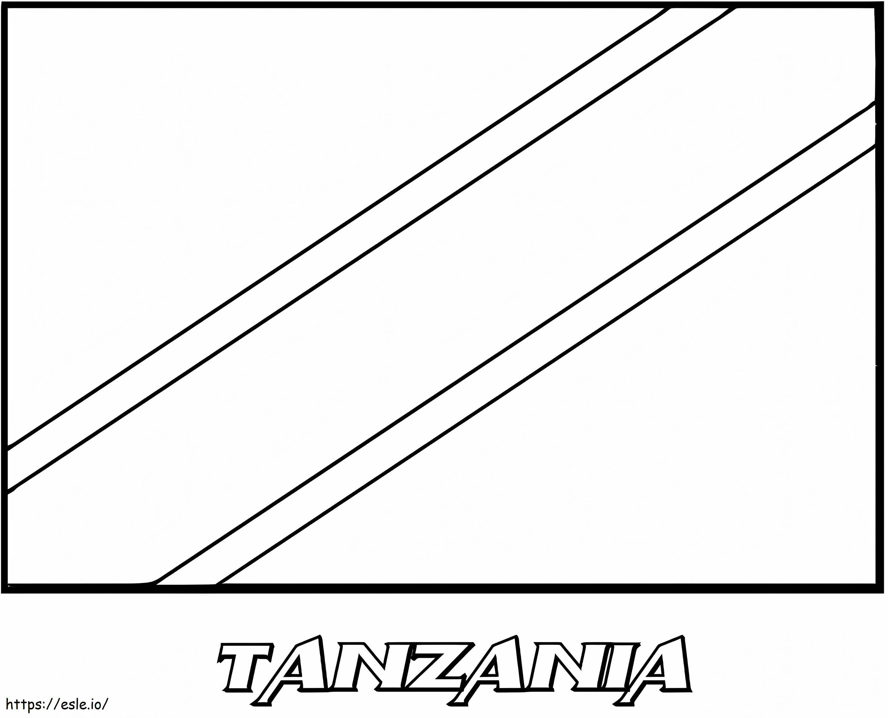 Steagul Tanzaniei de colorat