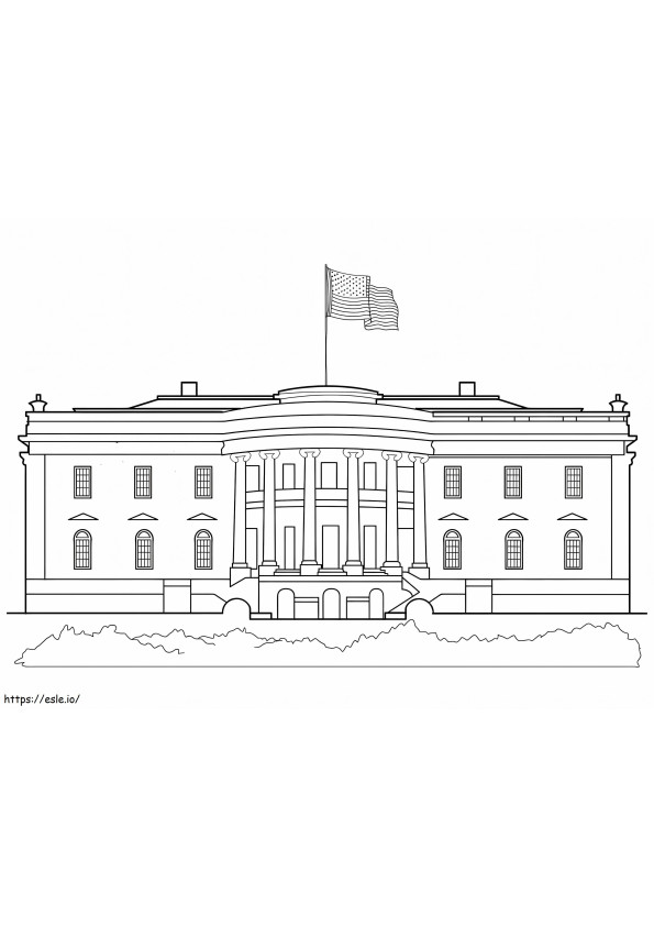 ホワイトハウスを彩る ぬりえ - 塗り絵