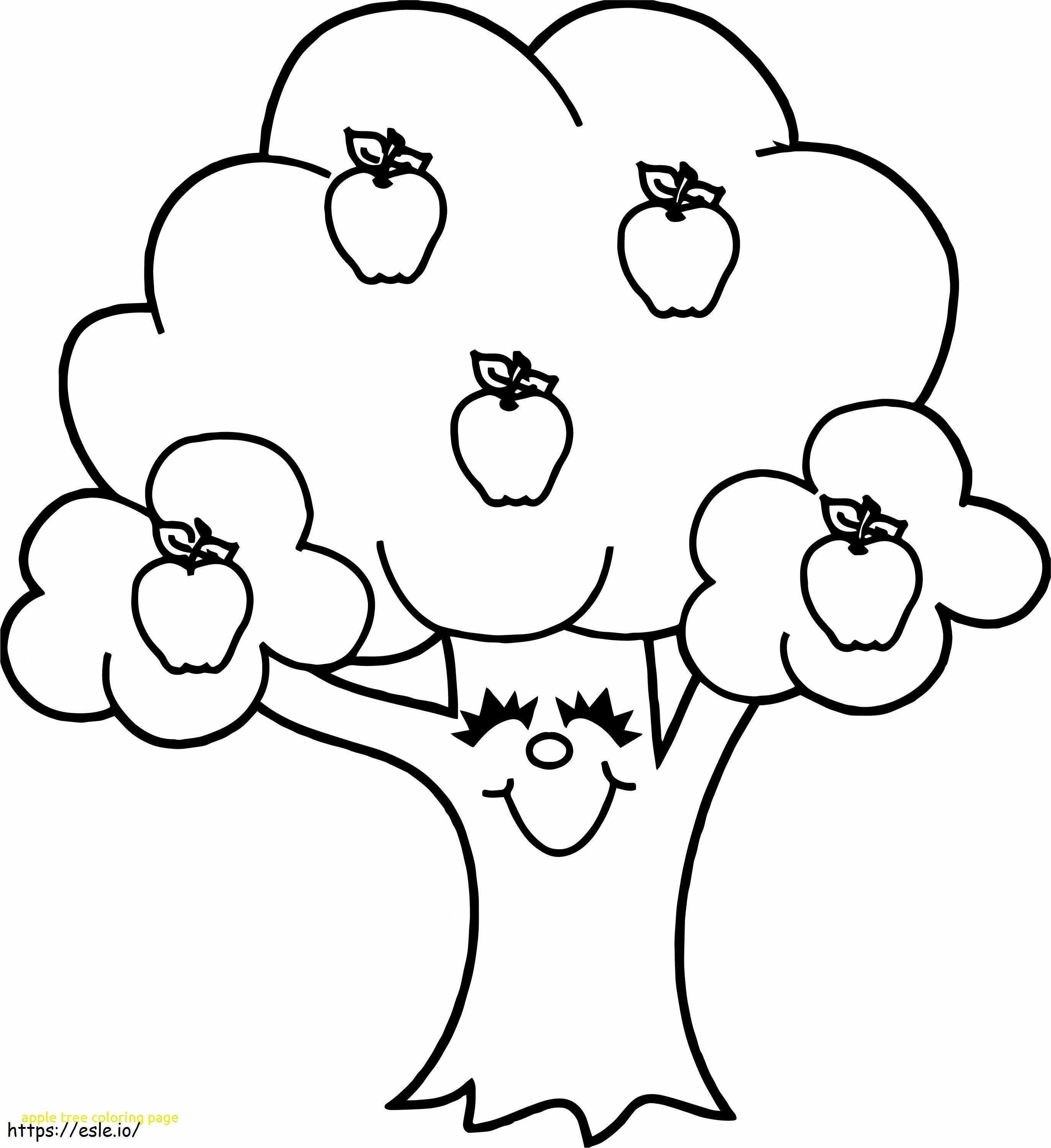 1544147602 面白いリンゴの木がいっぱい ぬりえ - 塗り絵