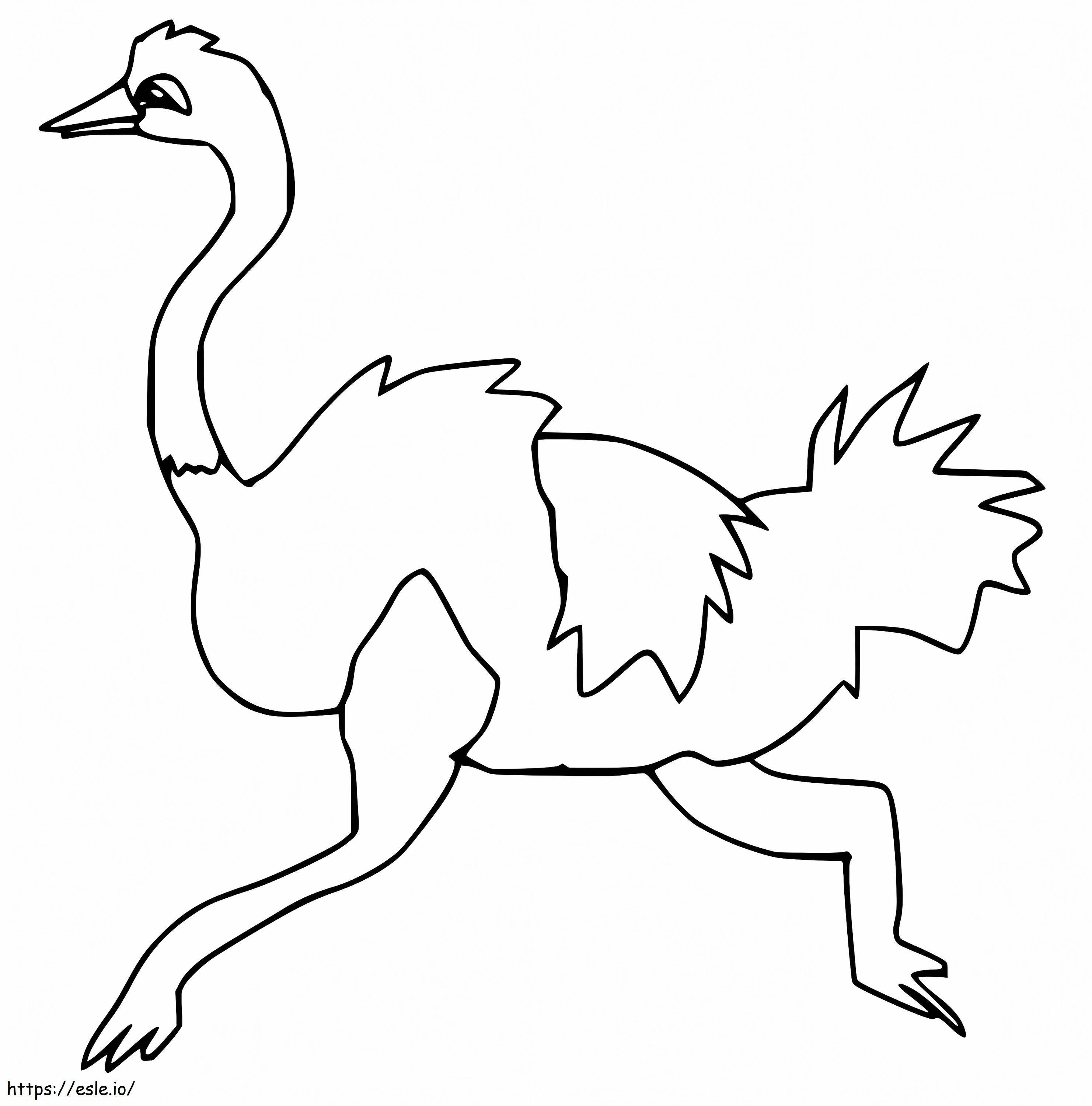 Emu Is Running coloring page