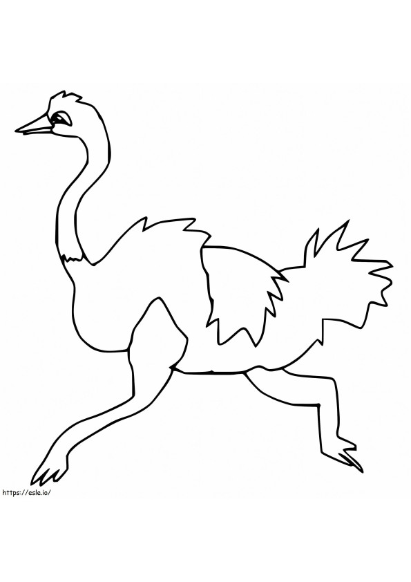 Emu Is Running coloring page