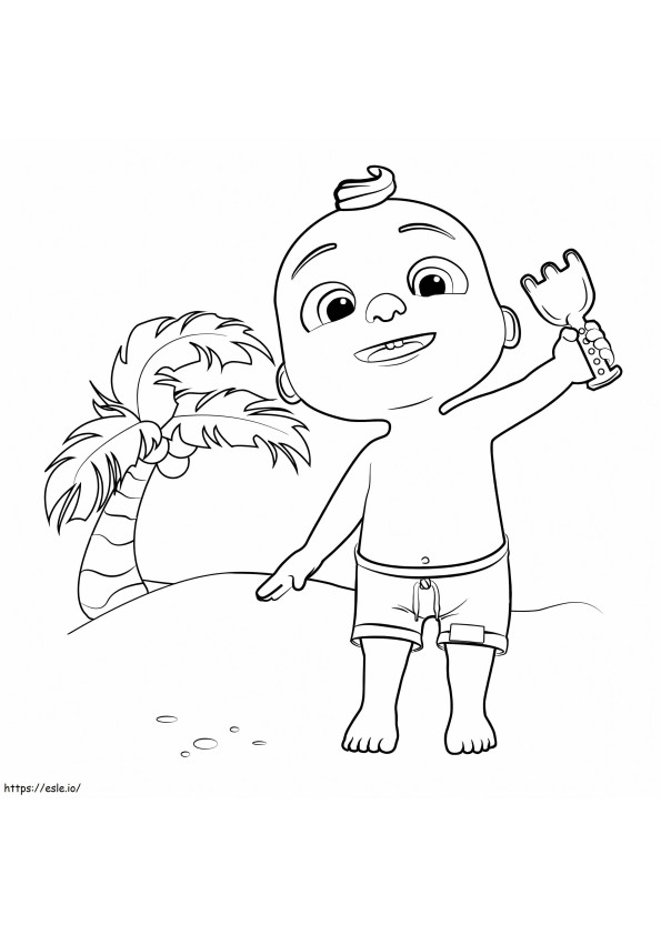 Little Johnny On The Beach coloring page