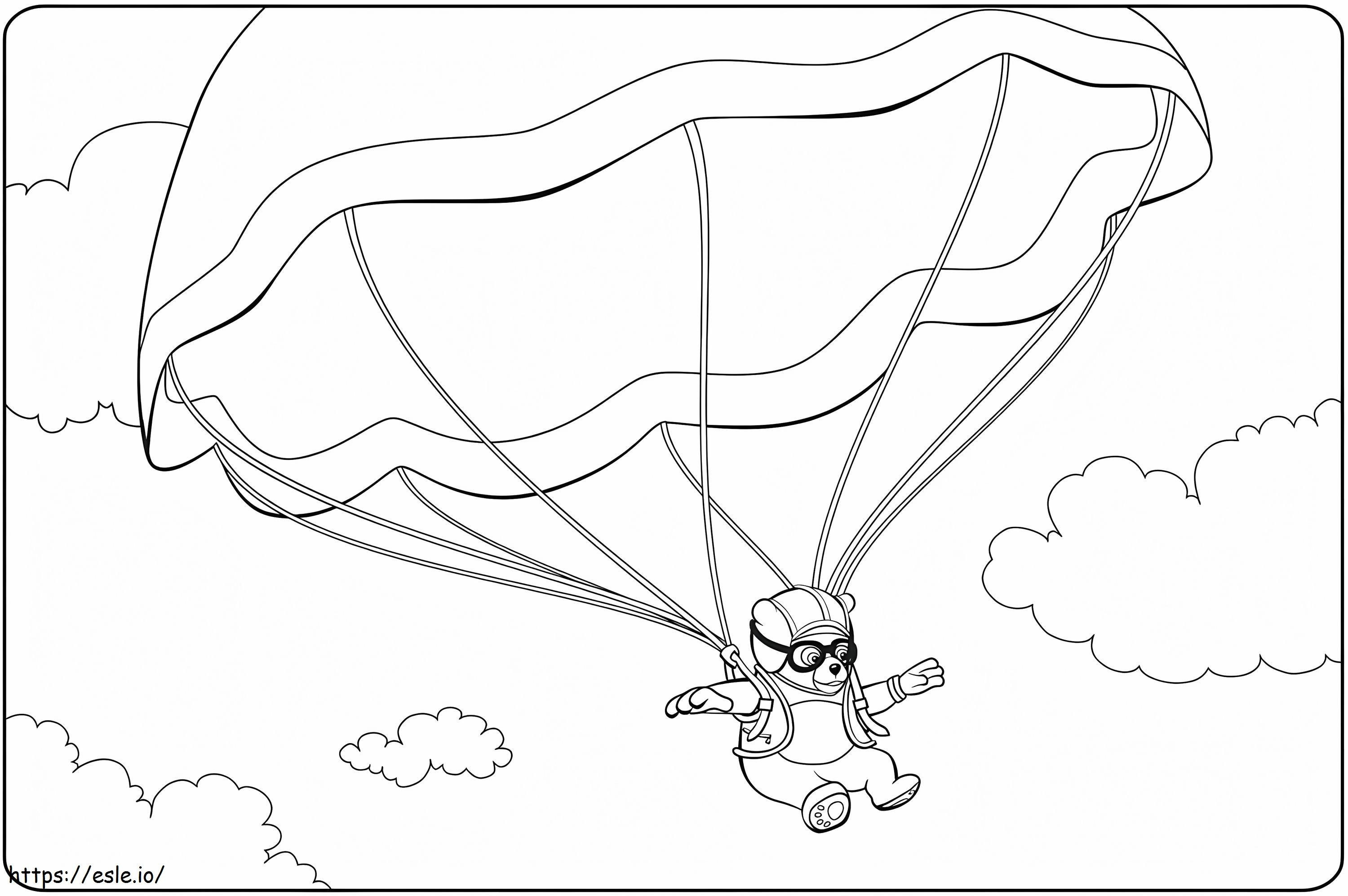 Agent Oso With Parachute coloring page