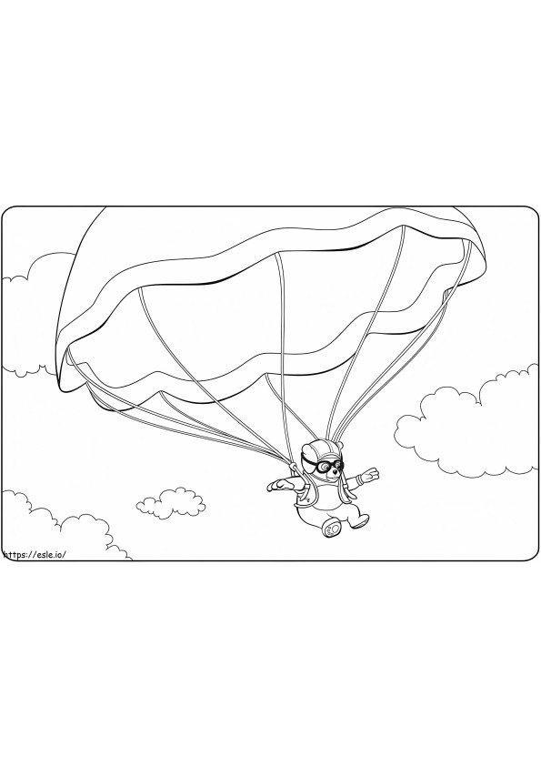 Coloriage Agent Oso avec parachute à imprimer dessin