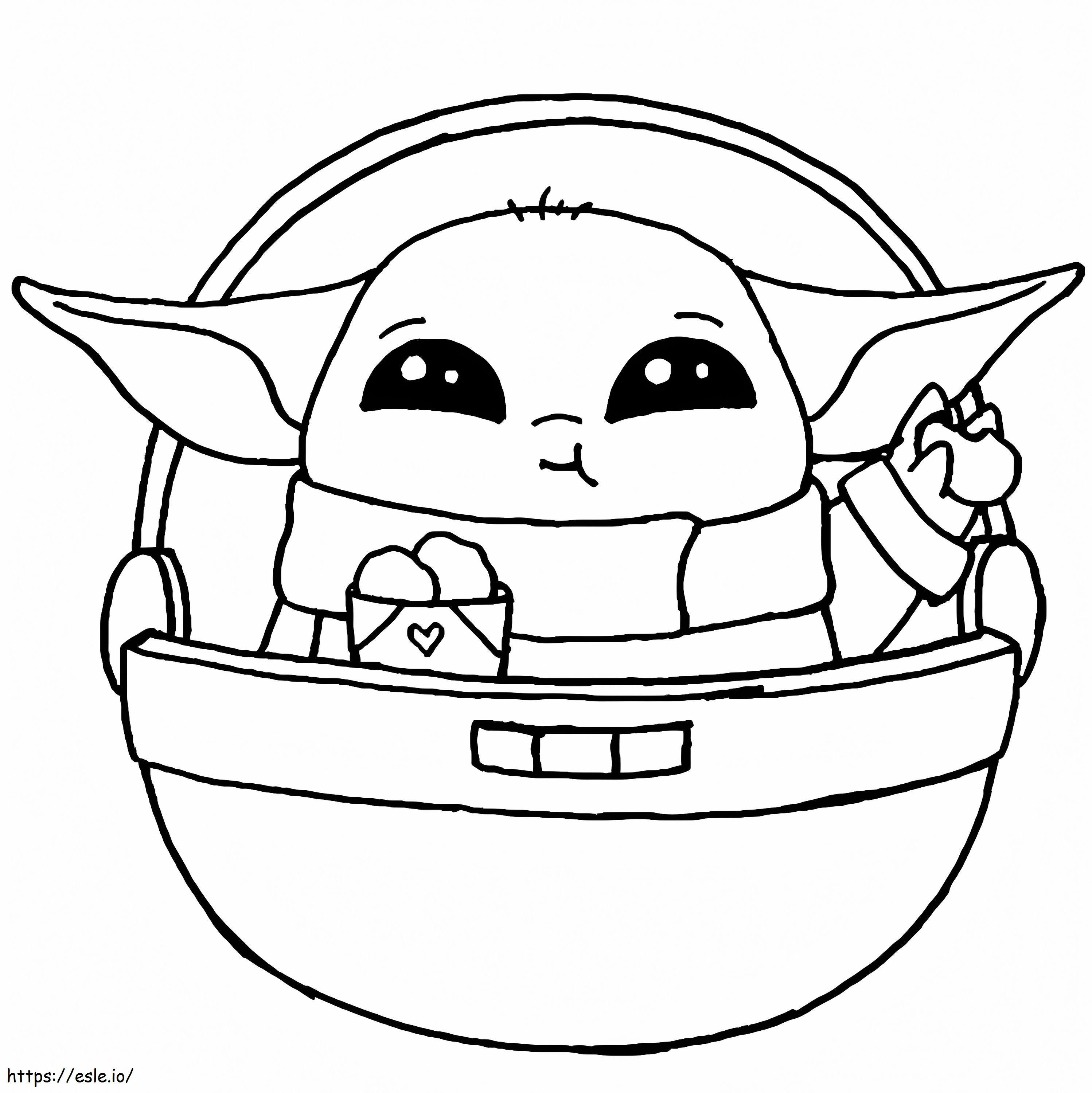 Coloriage Bébé Yoda 8 à imprimer dessin