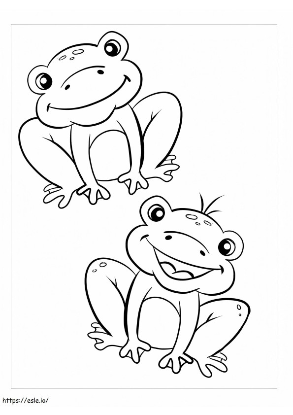 Fun Two Frogs coloring page