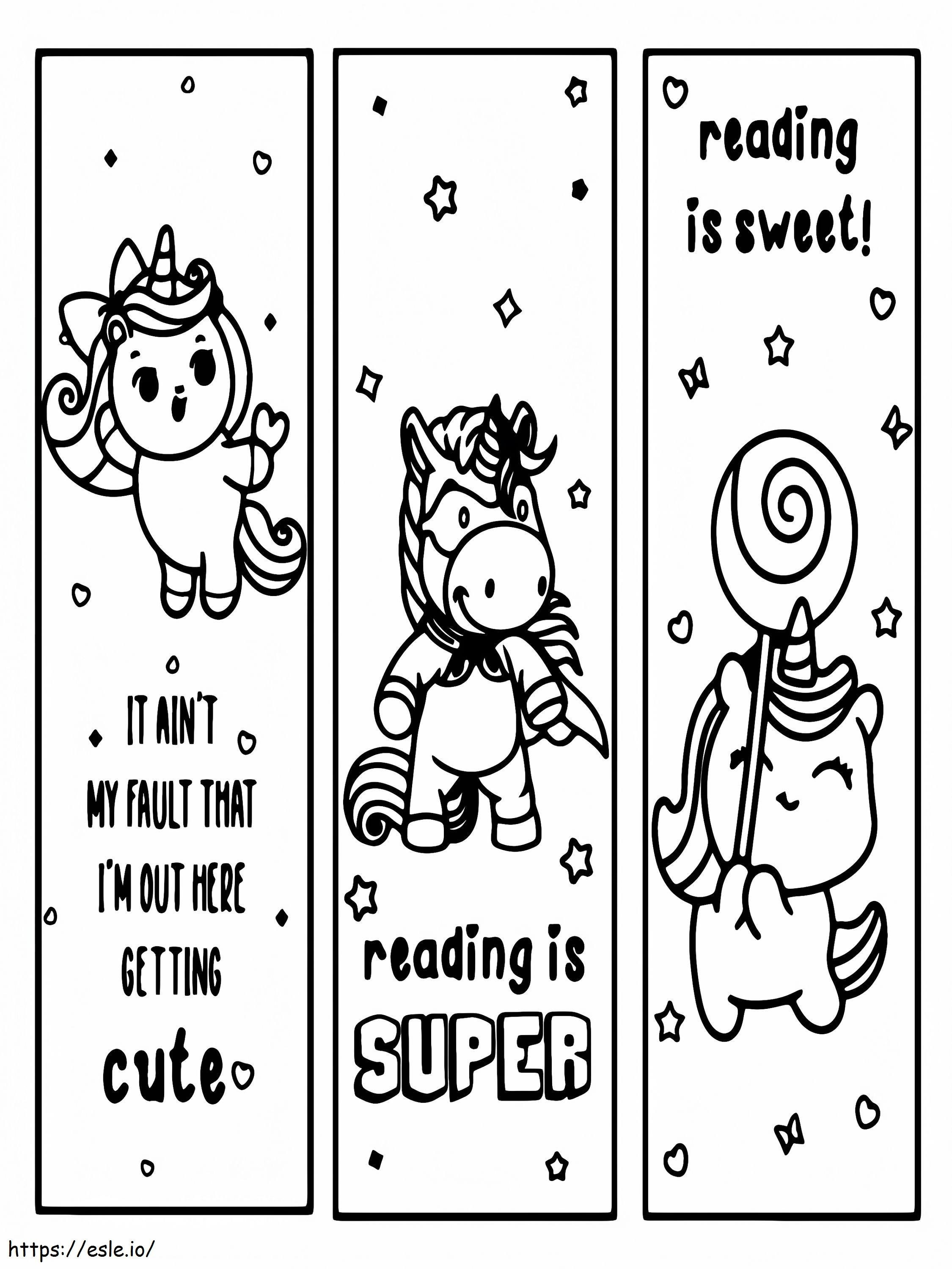 Reading Is Sweet And Super Bookmark For Kids coloring page
