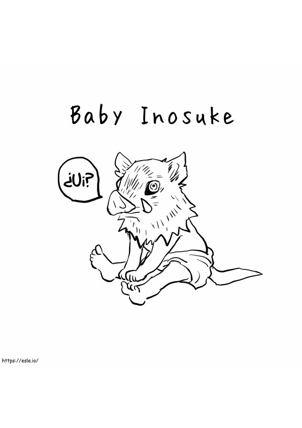 Cute Inosuke coloring page