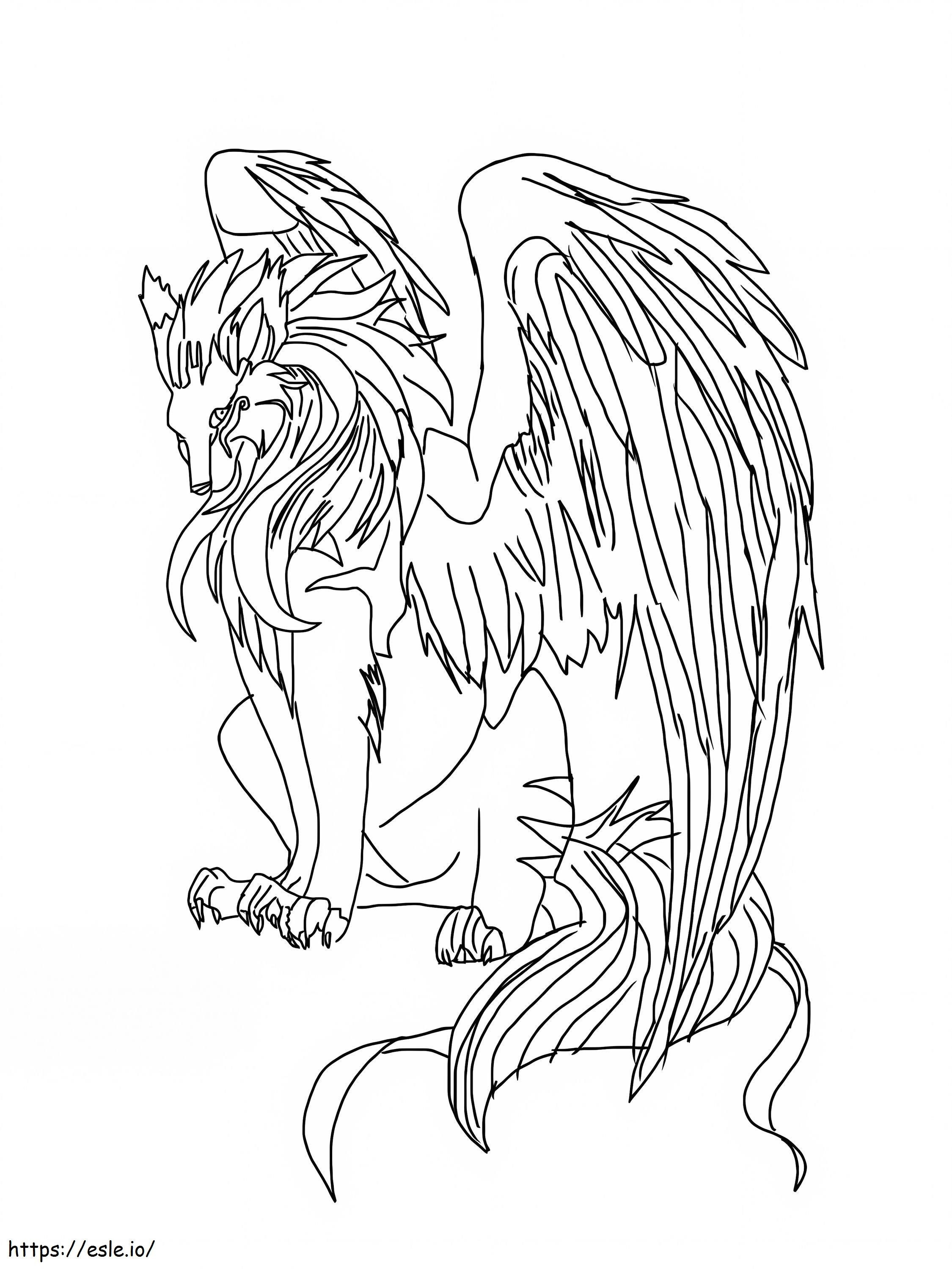 Wolves With Wings coloring page