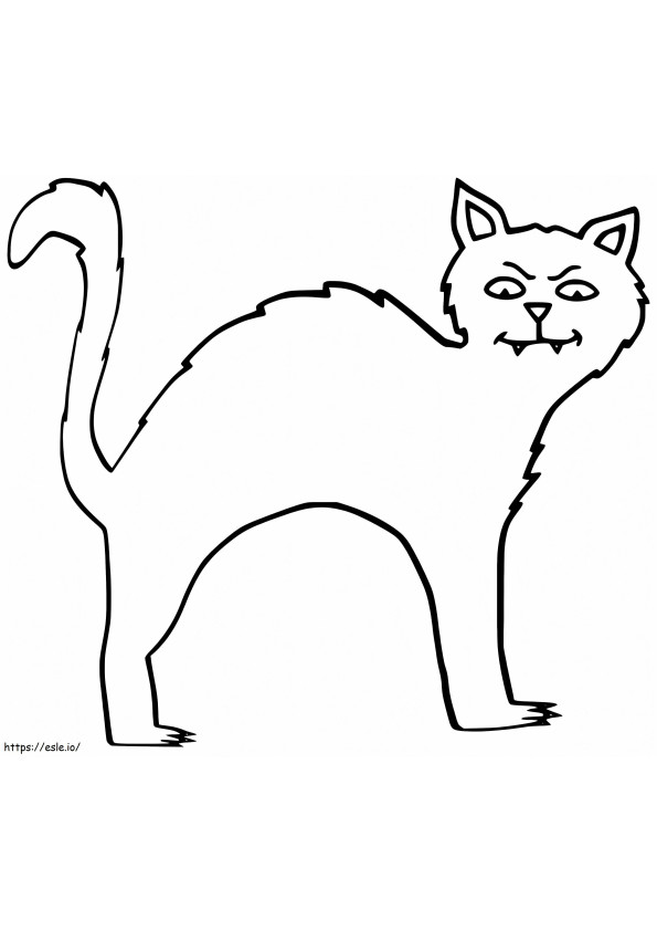 怖いハロウィーンの猫 ぬりえ - 塗り絵