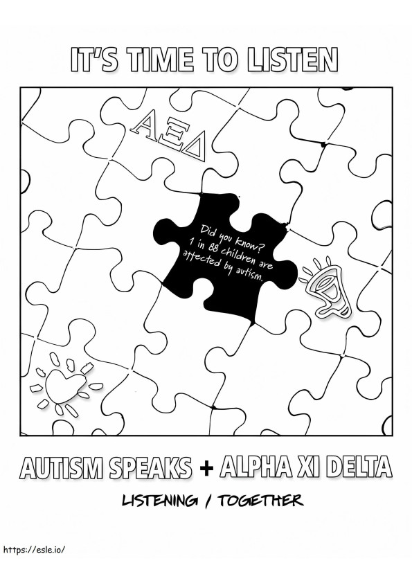 Nyomtatás Autism Awareness kifestő