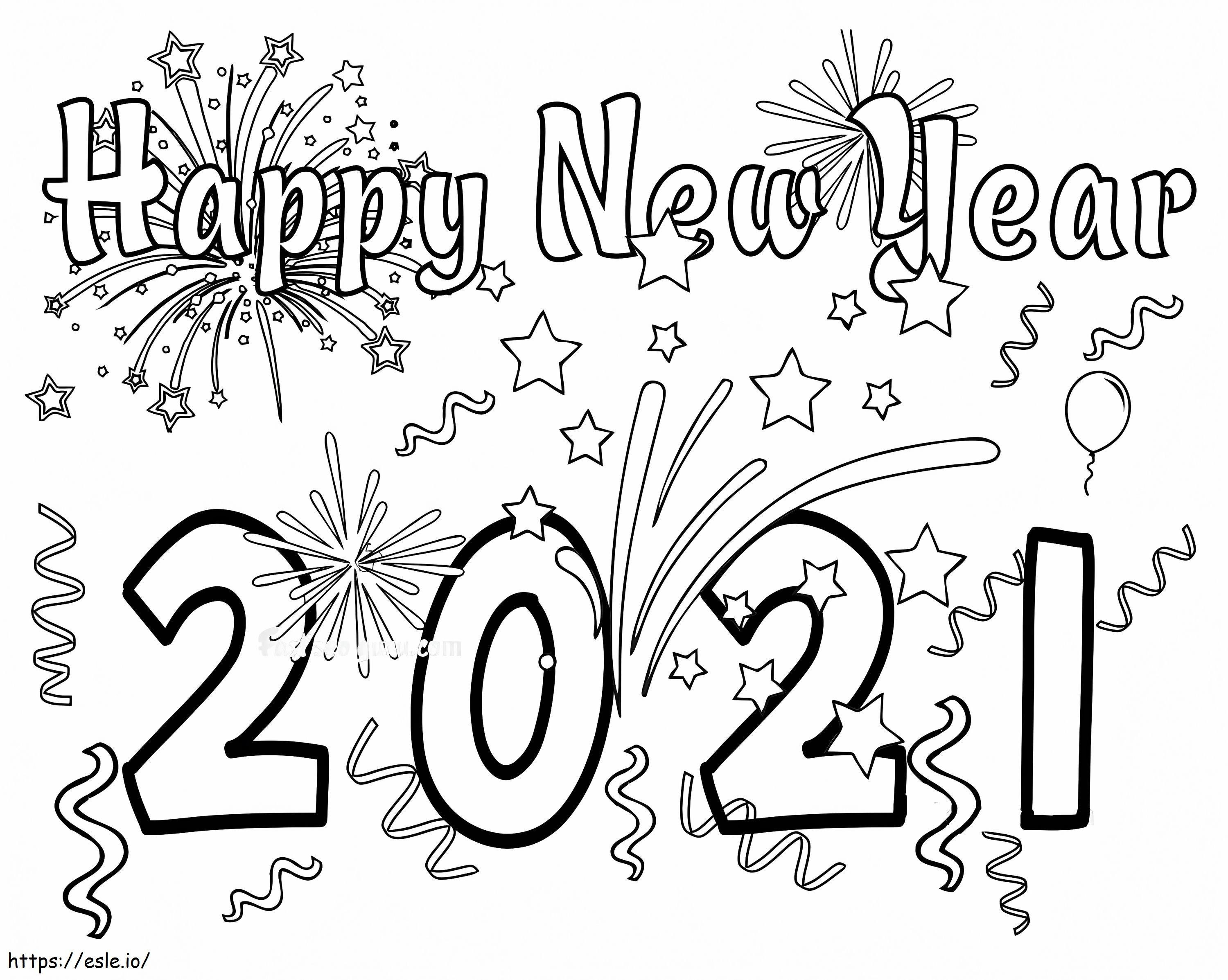 New Year 2021 coloring page