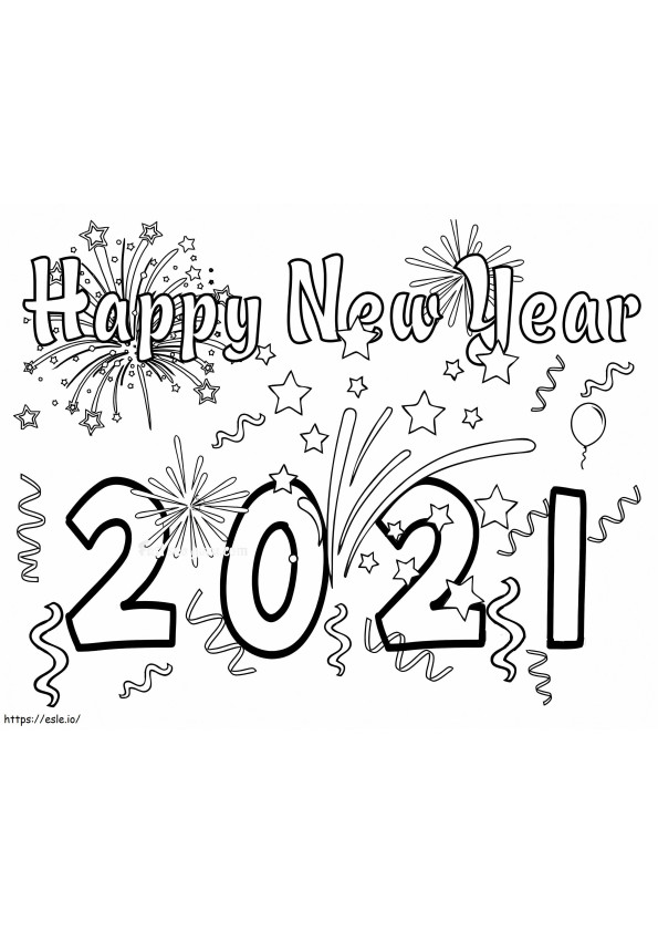 New Year 2021 coloring page