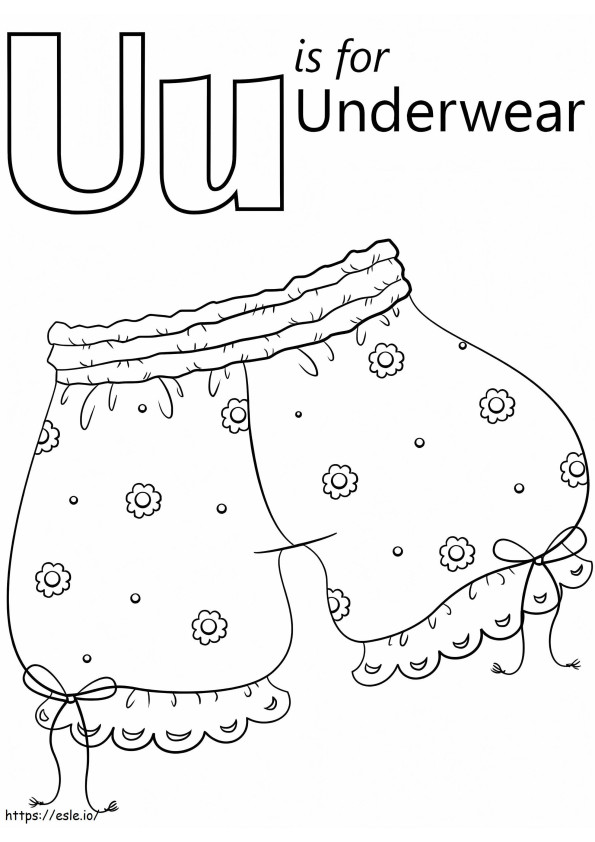 Underwear Letter U coloring page