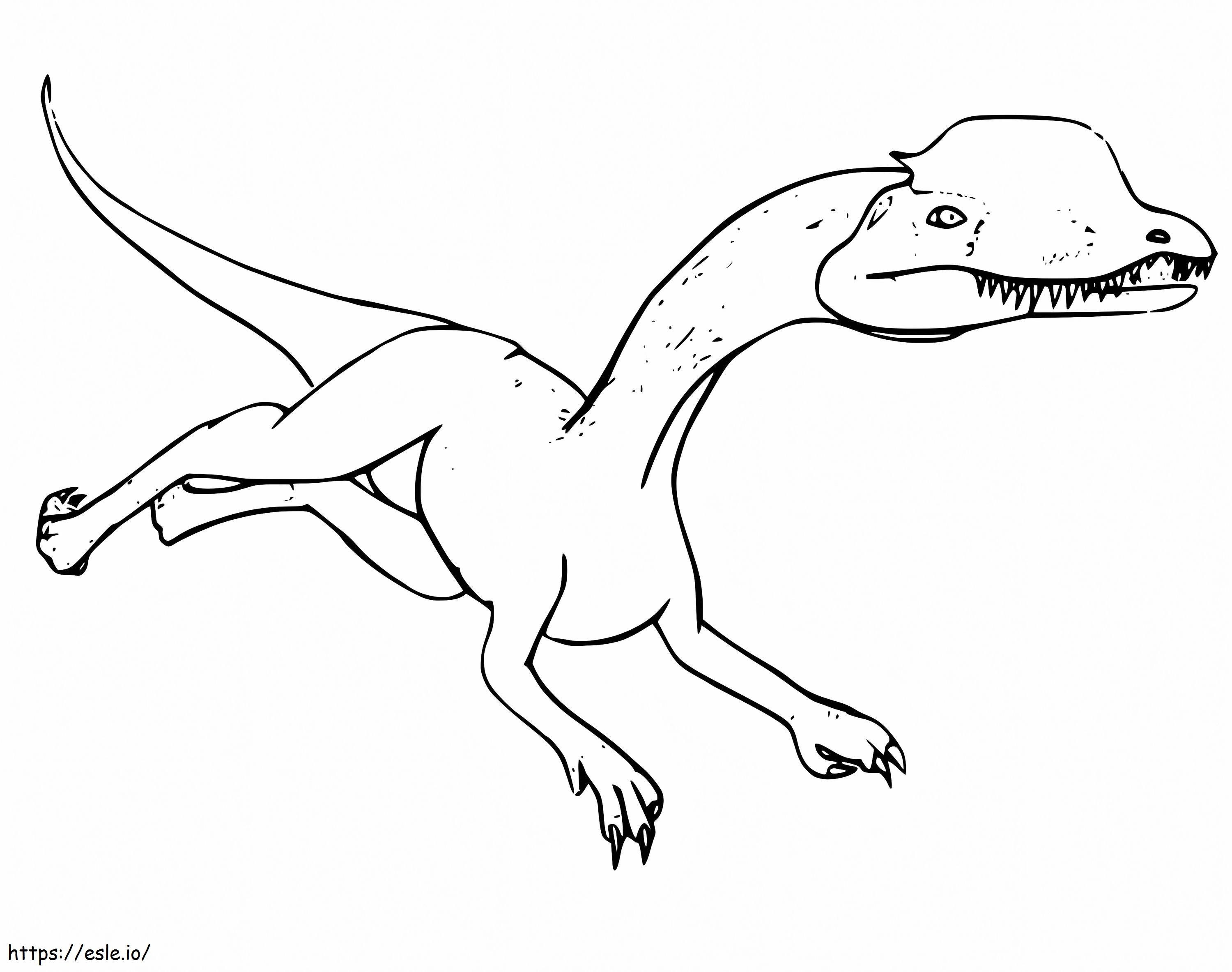 走るディロフォサウルス ぬりえ - 塗り絵
