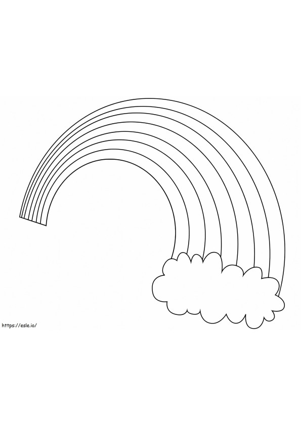 Coloriage Arc-en-ciel avec nuage à imprimer dessin